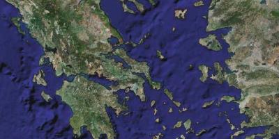 Grekland satellit-karta - Karta över Grekland satellit (Södra Europa