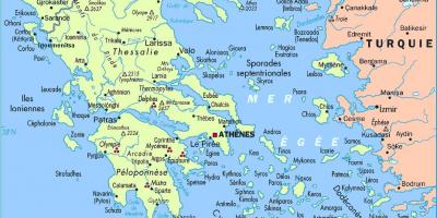 Grekland-öar karta - Karta över Grekland med öarna (Södra Europa - Europa)